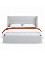 سرير كينج خشب و قطيفة رمادي كود bed5042 _