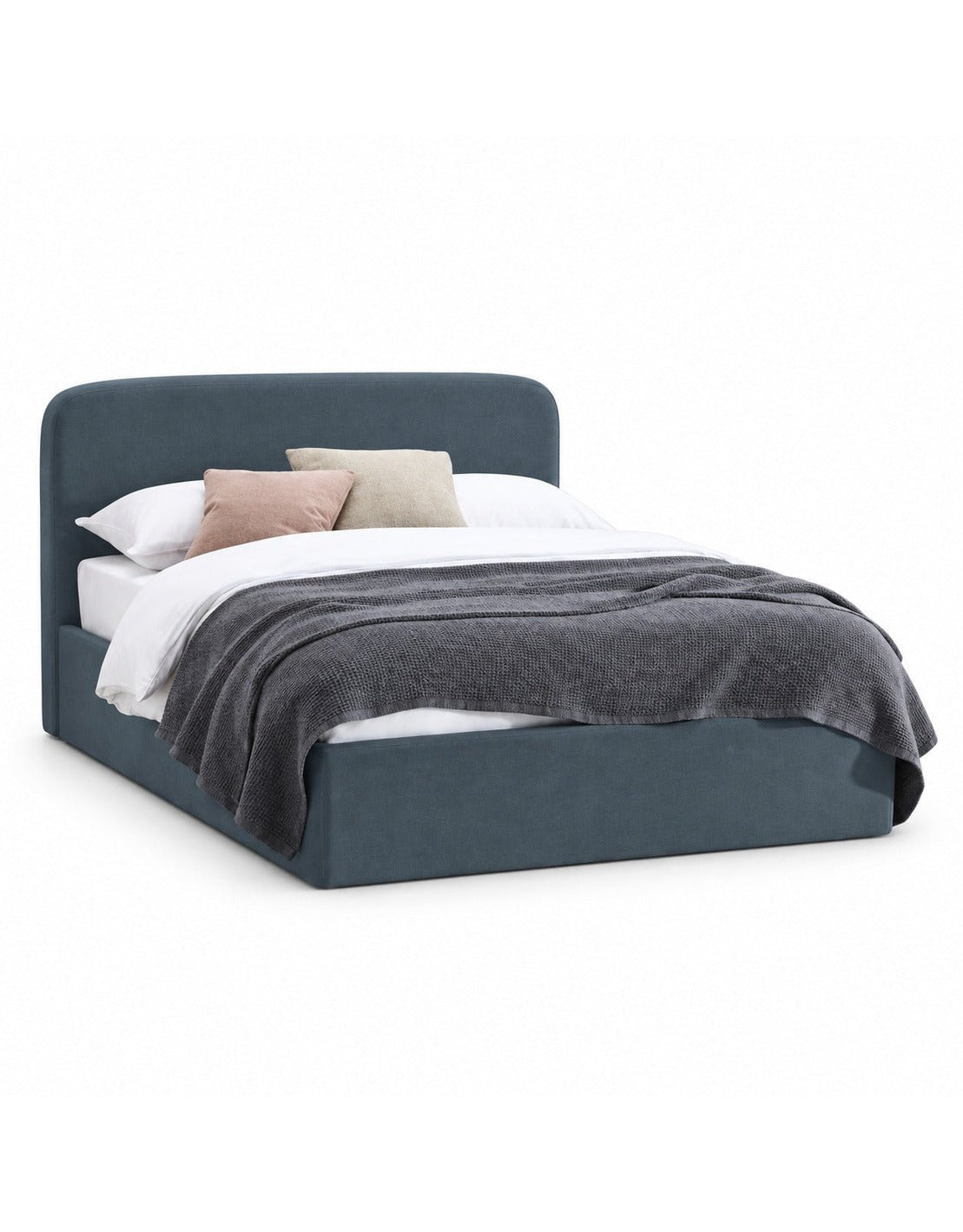 سرير سوبر خشب كونتر و قماش قطيفة رمادي غامق كود bed5019 _