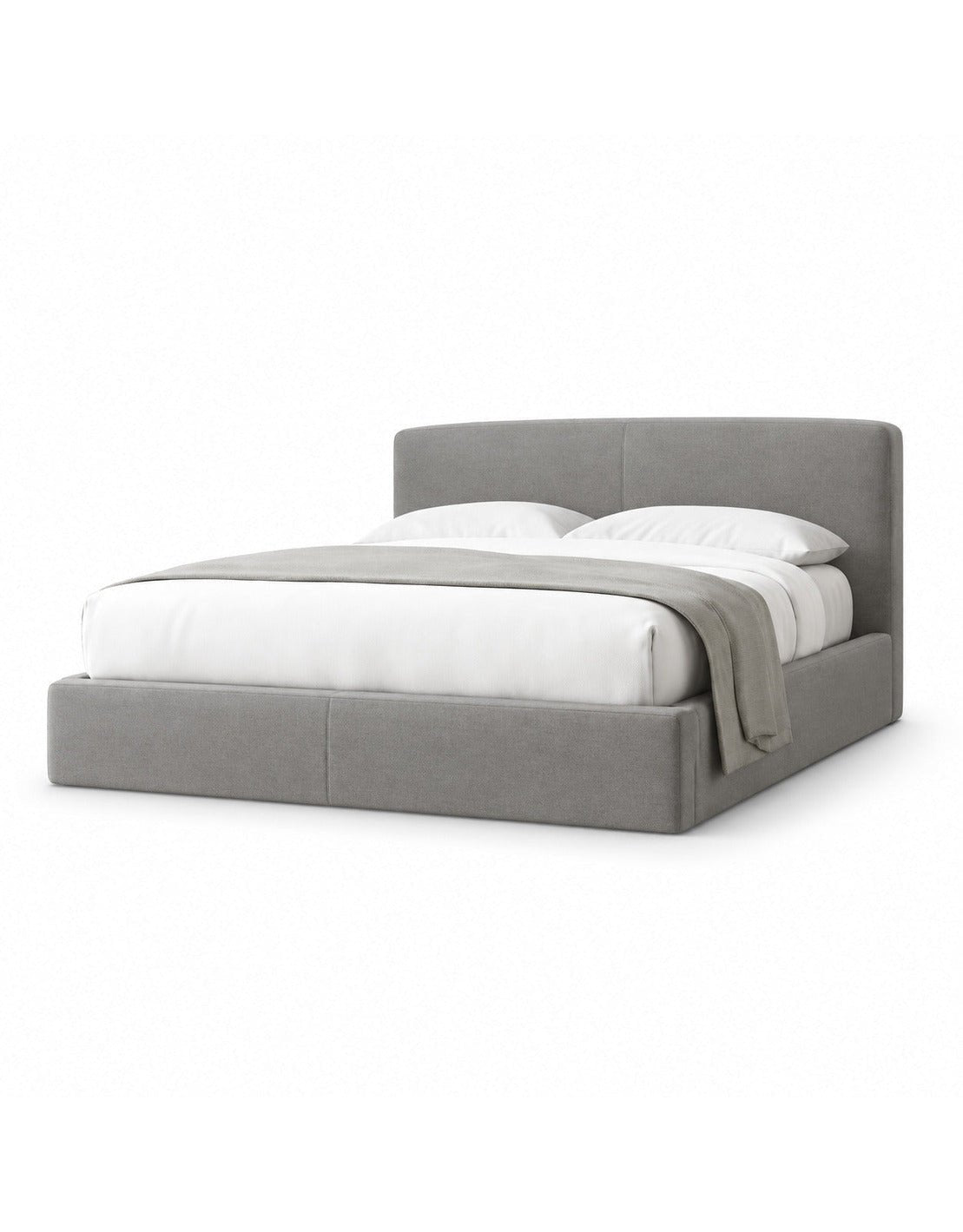 سرير سوبر خشب كونتر و قماش قطيفة رمادي كود bed5012