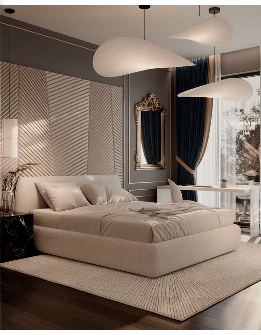 سرير سوبر خشب كونتر و قماش قطيفة روز كود bed5041 _
