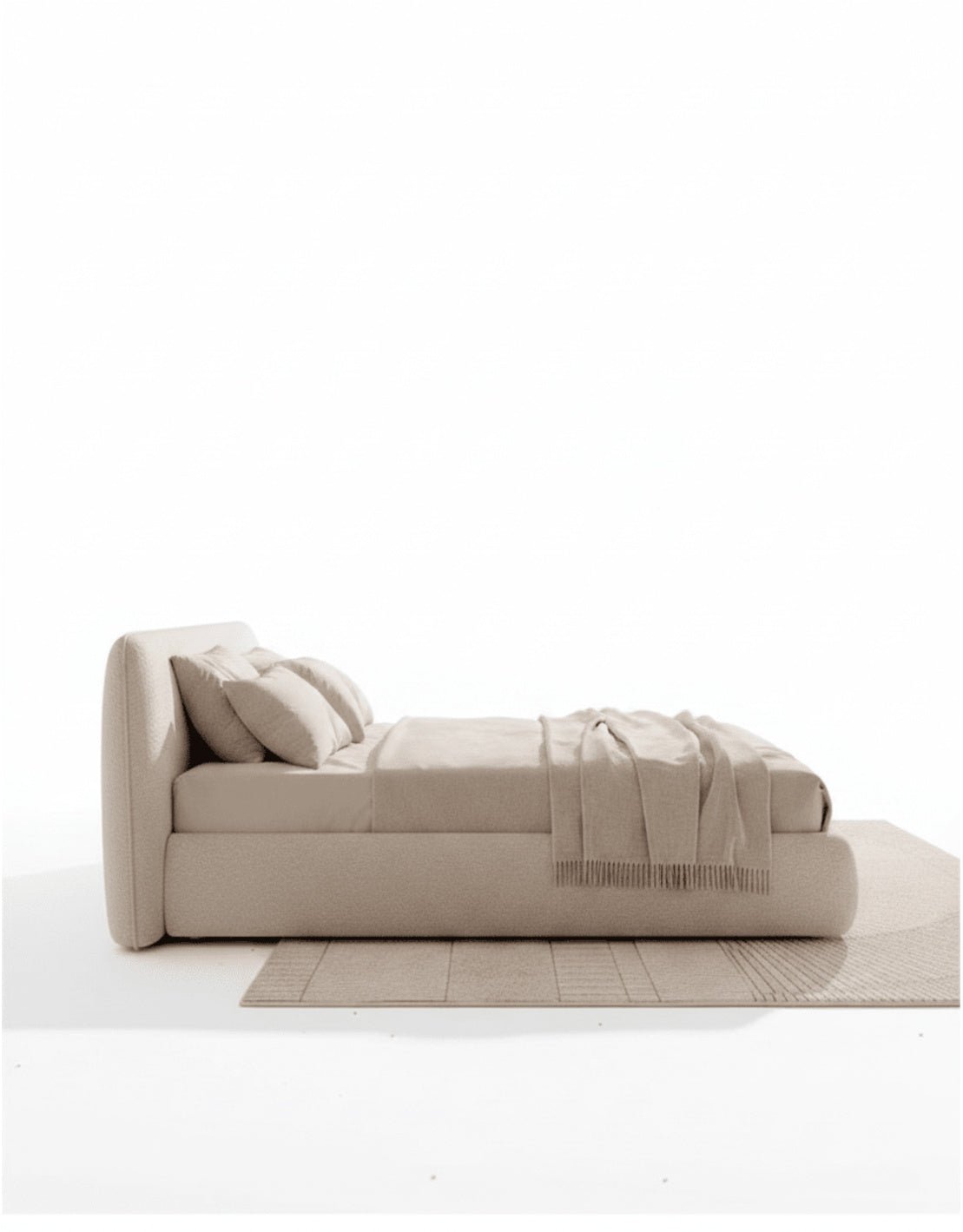 سرير سوبر خشب كونتر و قماش قطيفة روز كود bed5041 _