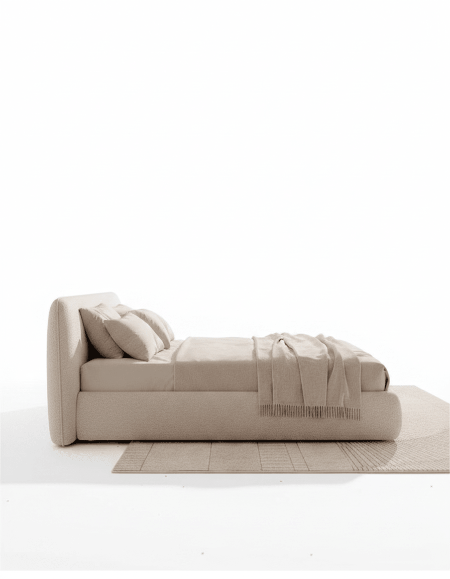سرير سوبر خشب كونتر و قماش قطيفة روز كود bed5041 _