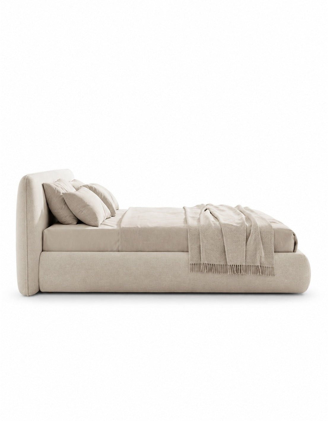 سرير سوبر خشب كونتر و قماش قطيفة روز كود bed5041 _