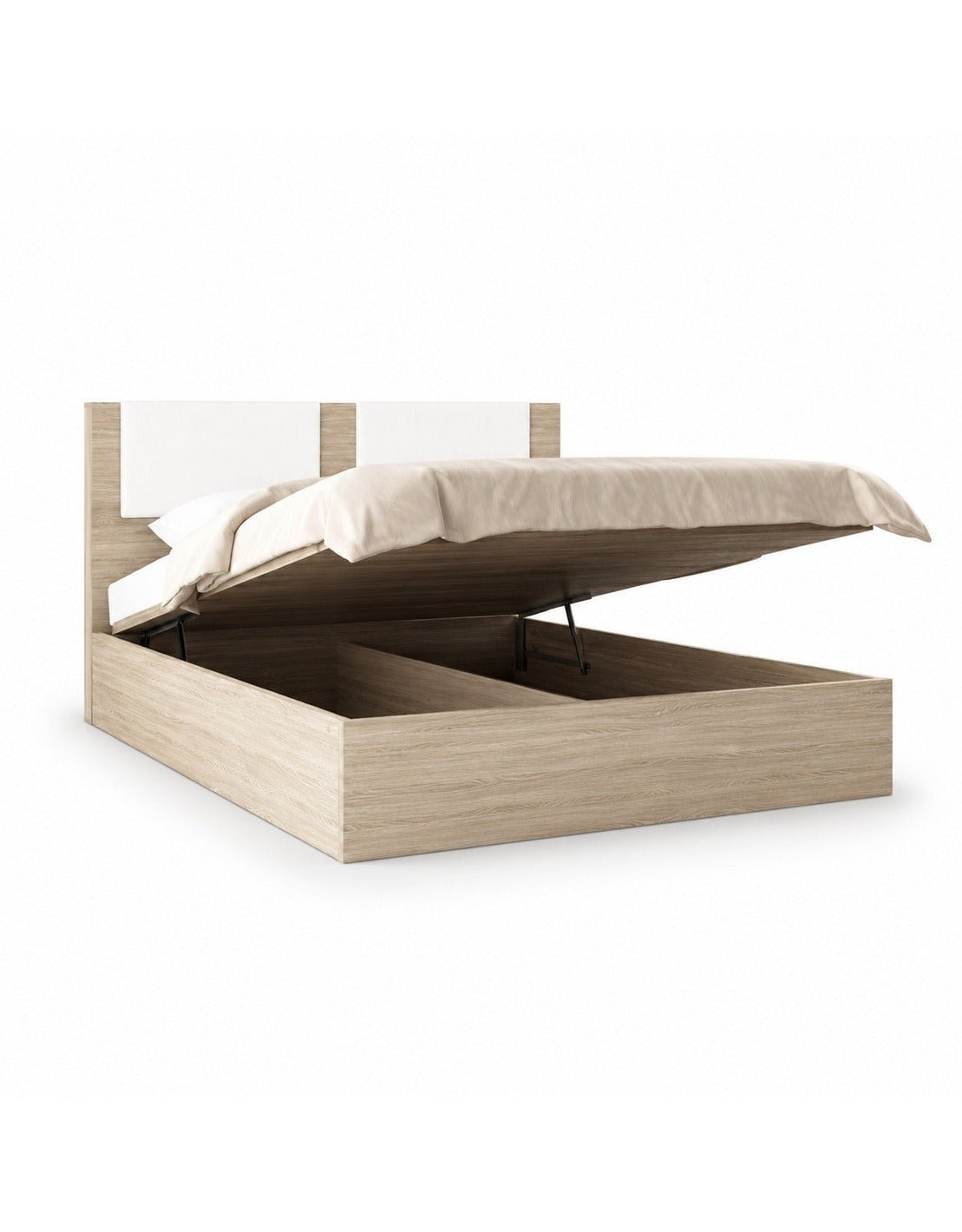سرير سوبر كينج خشب كونتر و قماش قطيفة بيج كود bed5003 _