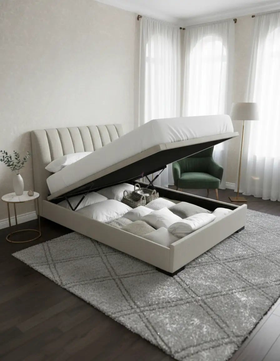 سرير سوبر كينج خشب كونتر و قماش قطيفة رمادي كود bed5024 _