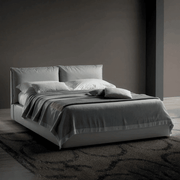Wooden bed with gray velvet fabric, code bed5032 _