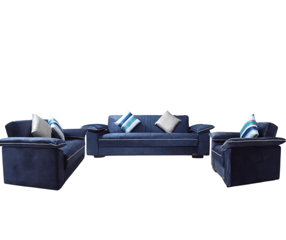 Milan dark blue sofa set _ sofa bed