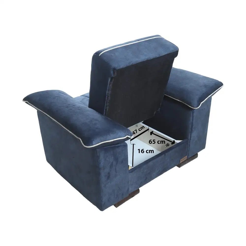 Milan dark blue sofa set _ sofa bed
