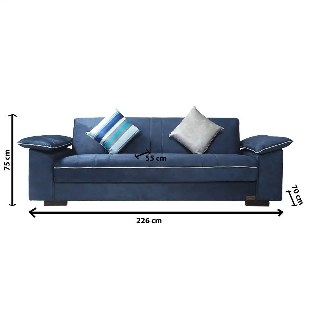 Milan dark blue sofa set _ sofa bed