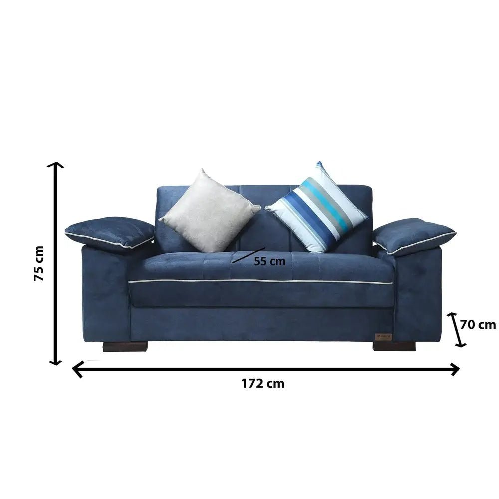 Milan dark blue sofa set _ sofa bed