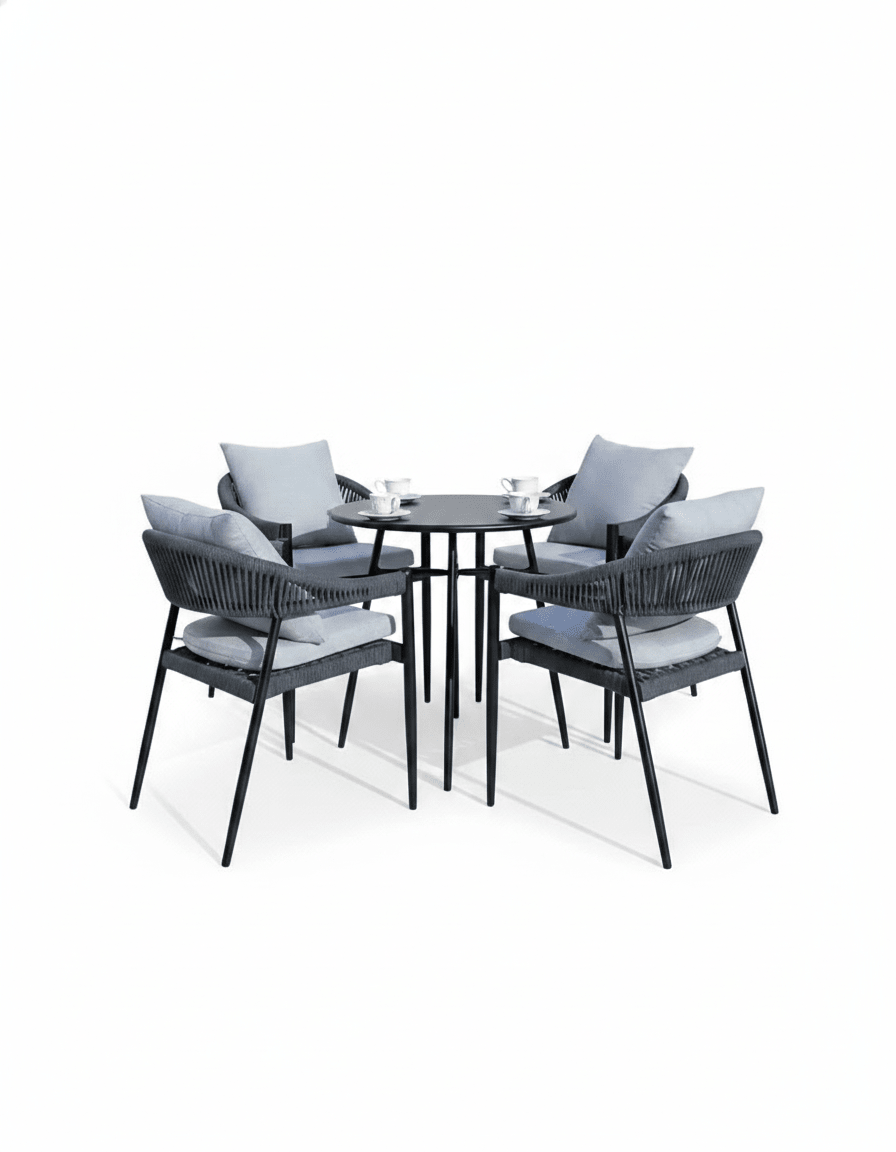 طقم أثاث خارجي ٥ قطع، رمادي كود outdoor4017 _ أثاث خارجي