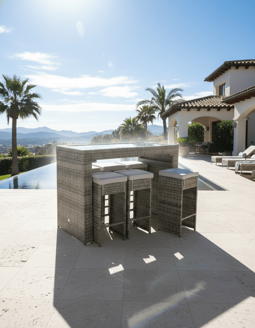 طقم بار من الرتان يكفي 6 اشخاص كود outdoor4021 _ أثاث خارجي