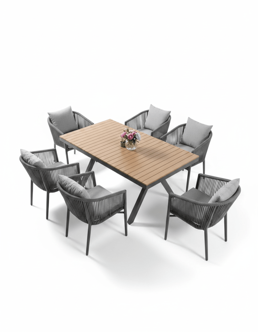 طقم جلوس خارجي راتان 7 قطع كود outdoor4024 _ أثاث خارجي