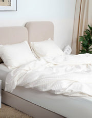 Patterned satin duvet cover set – white Next and Joe – duvet covers