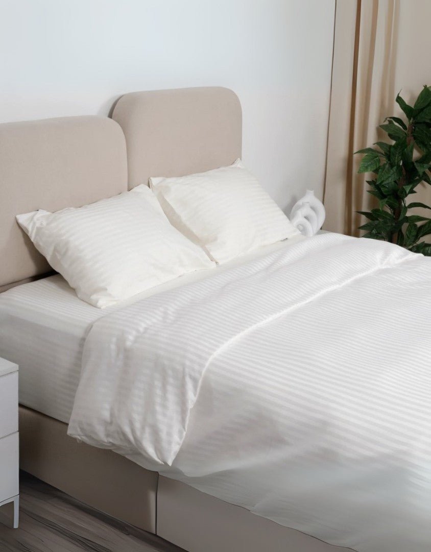 Patterned satin duvet cover set – white Next and Joe – duvet covers