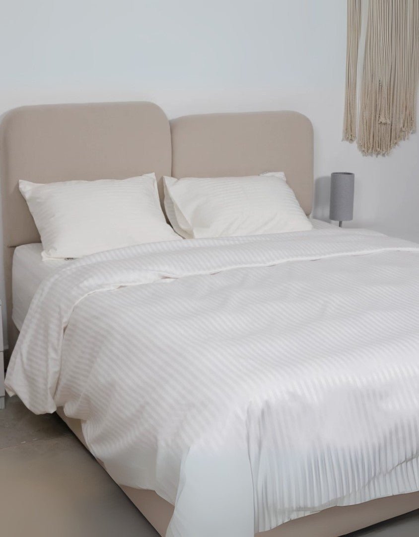 Patterned satin duvet cover set – white Next and Joe – duvet covers