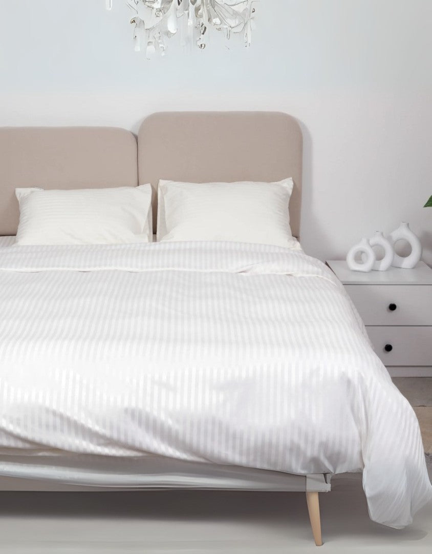 Patterned satin duvet cover set – white Next and Joe – duvet covers