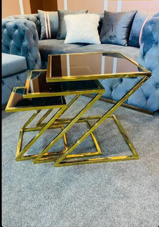 طقم ترابيزه استانلس 3 قطع كود Stainlesstable6012 _