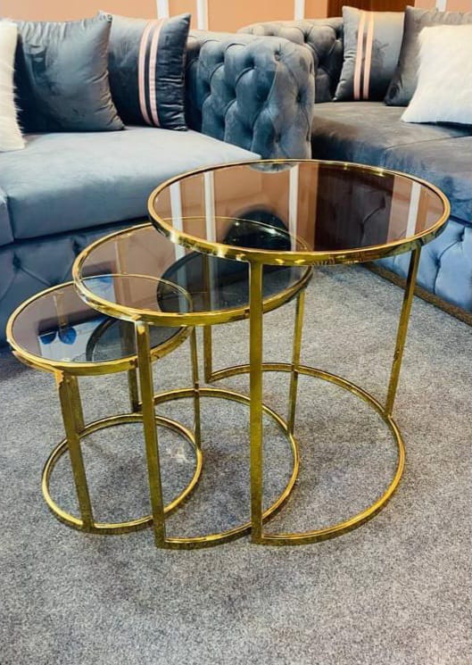 طقم ترابيزه ستانلس 3 قطعه كود Stainlesstable6011 _