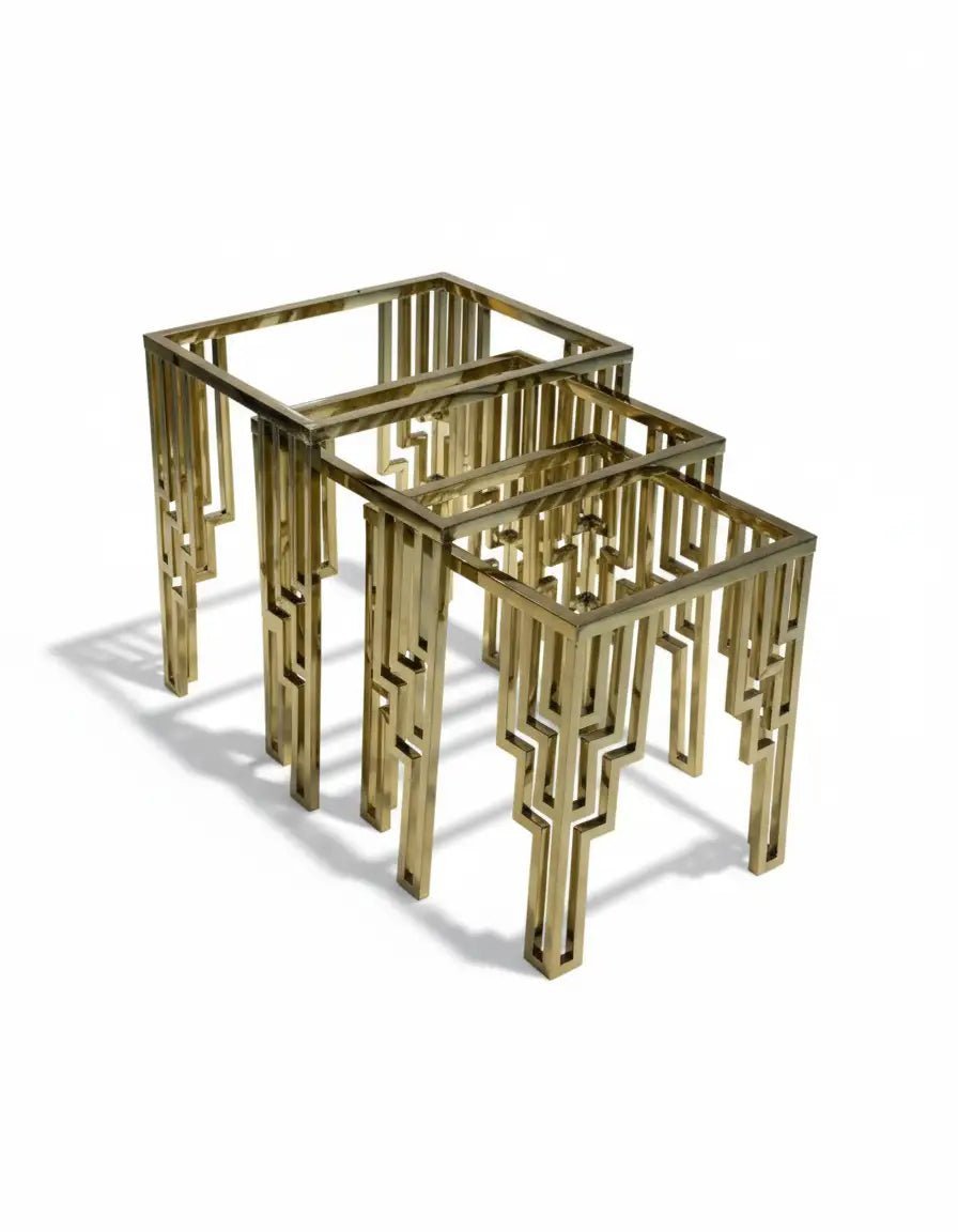 3-piece nested stainless table set, code Stainlesstable6021