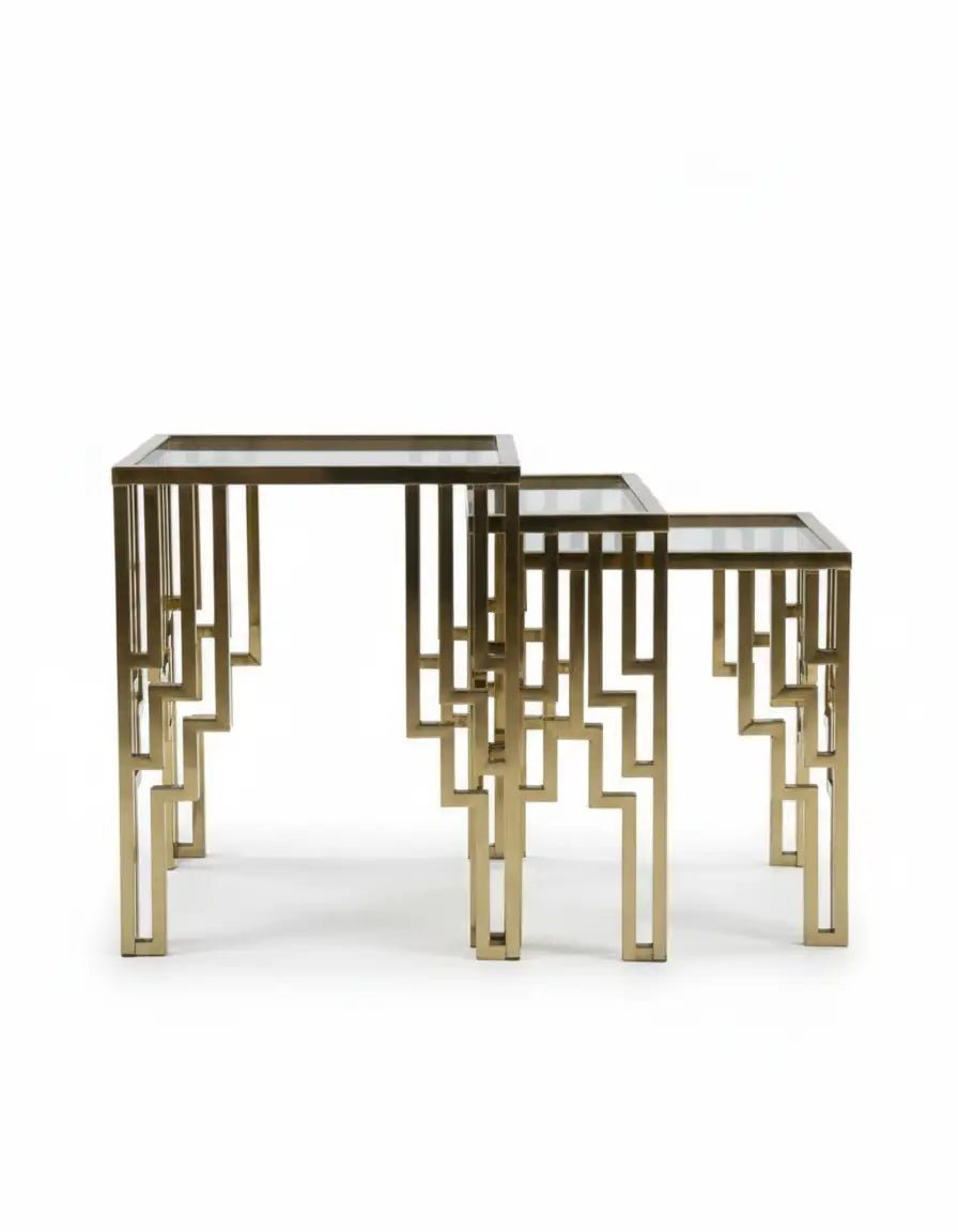 3-piece nested stainless table set, code Stainlesstable6021