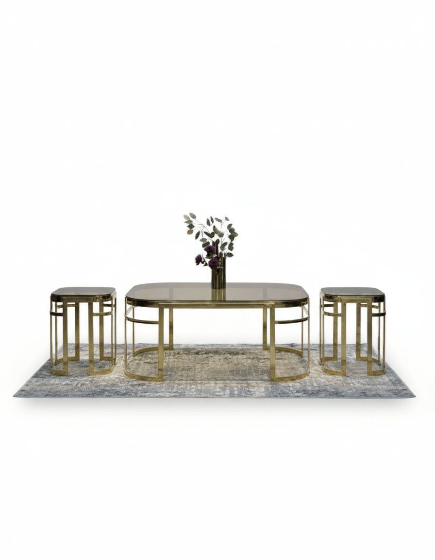 Grand 3-piece stainless table set, code Stainlesstable6030 _