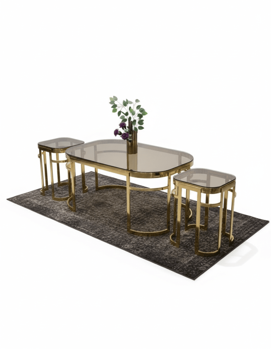 Grand 3-piece stainless table set, code Stainlesstable6030 _