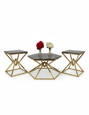 3-piece pyramid stainless steel table set, code Stainlesstable6062