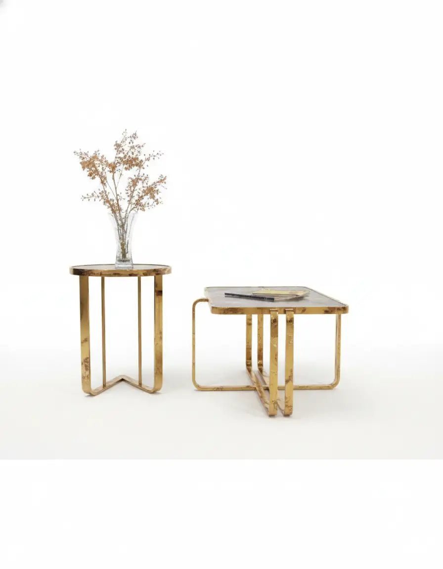 Cleopatra stainless steel table set, 2-piece, code Stainlesstable6069 _