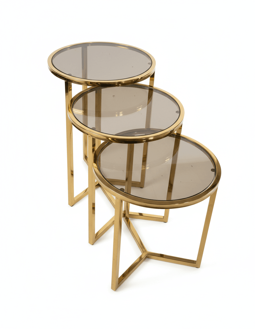 Mercedes stainless table set, 3 pieces, code Stainlesstable6041 _