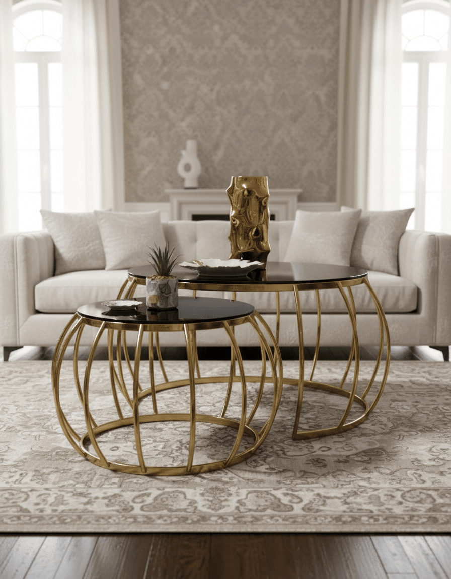 طقم ترابيزه ستانلس صوفيا 2 قطعة كود Stainlesstable6043 _