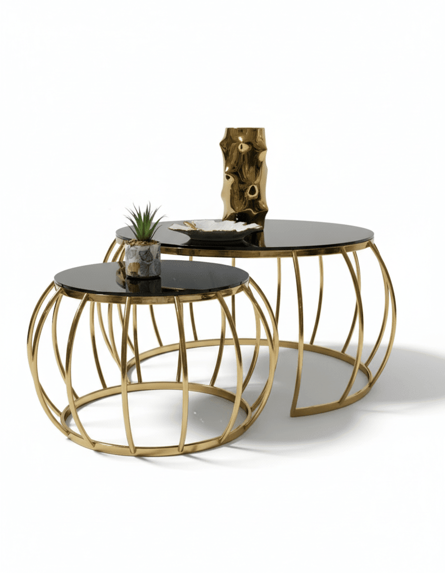 طقم ترابيزه ستانلس صوفيا 2 قطعة كود Stainlesstable6043 _