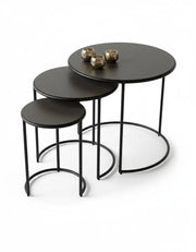 Three-piece round stainless table set, code Stainlesstable6047 _