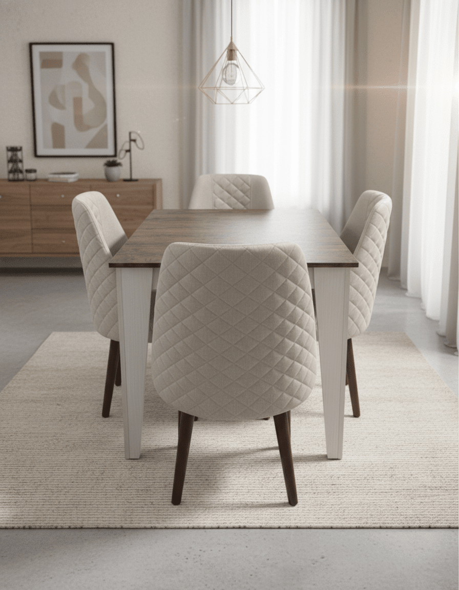 Dining table, 4 chairs, code DOM-DT 101- HEAVEN-120, dining table _ dining table