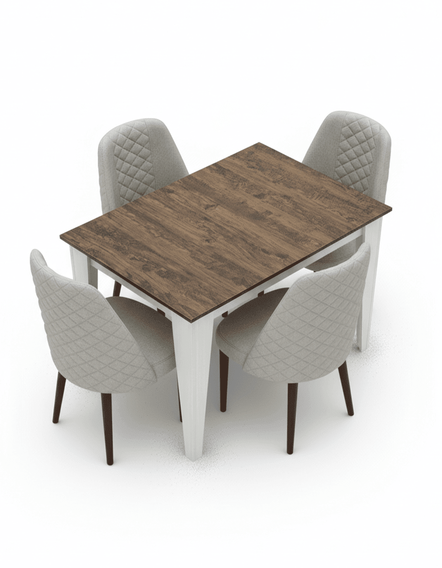 Dining table, 4 chairs, code DOM-DT 101- HEAVEN-120, dining table _ dining table