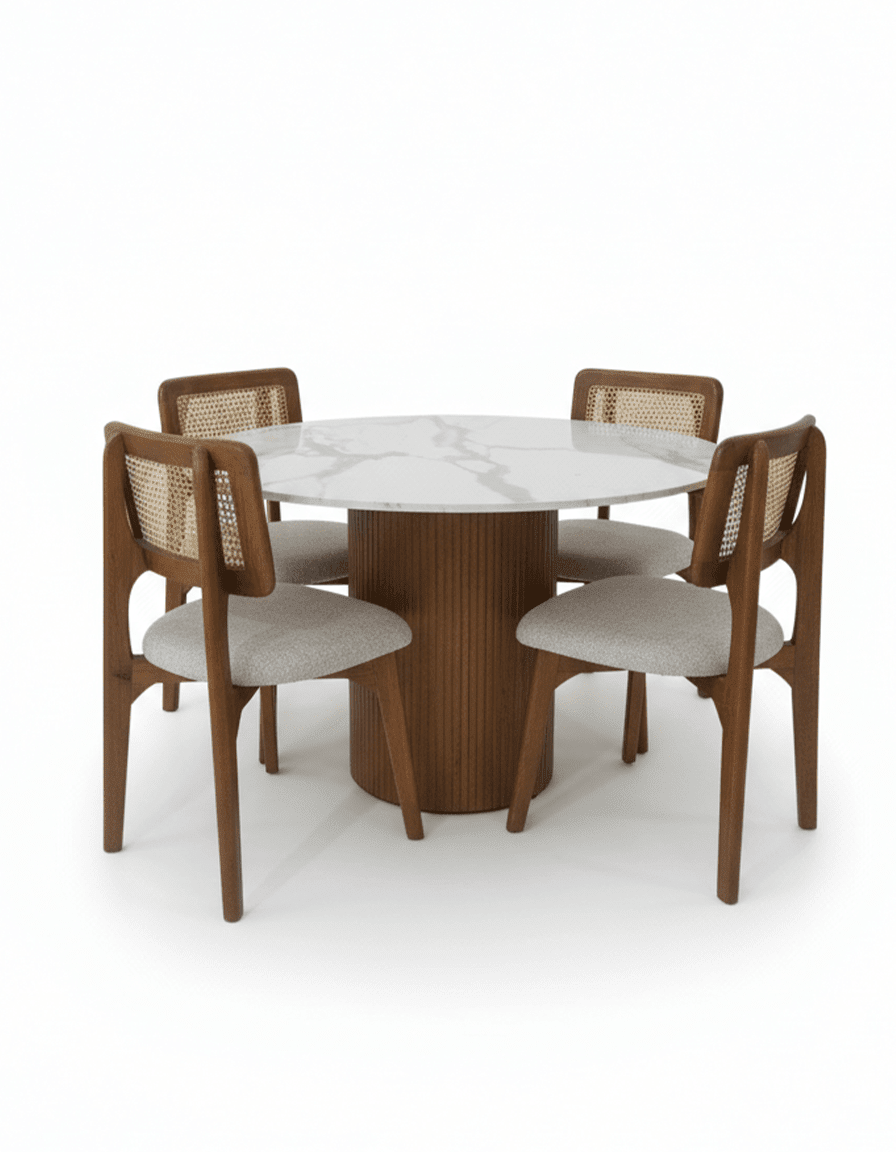 Dining table with 4 chairs, code DOM-DT 102-BOHO _ dining