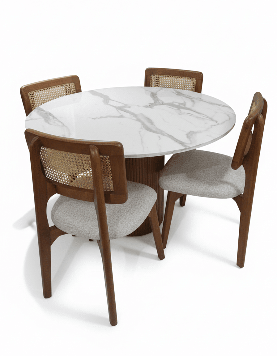 Dining table with 4 chairs, code DOM-DT 102-BOHO _ dining