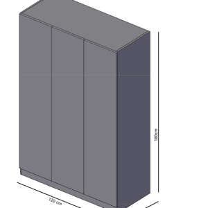 Wardrobe17031 modern foil finish wardrobe 120 cm, code _ wardrobe